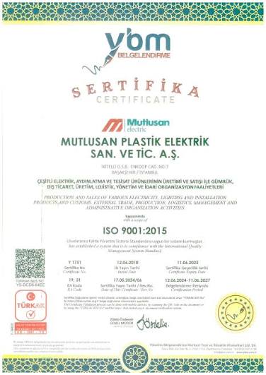 Mutlusan Kalite Belgeleri İso Tse Ce