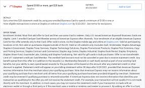 Interested in the staples® credit card? Expired 25 Back On 100 At Staples With New Amex Offer Targeted
