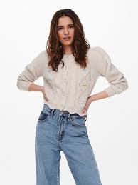 Knitting a cardigan with gorgeous cables & bobbles. Embroidery Knitted Cardigan Only
