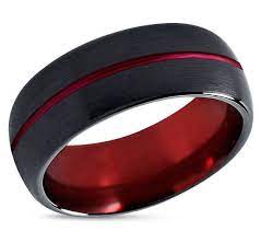 Maybe you would like to learn more about one of these? Mens Wedding Band Red Black Wedding Ring Tungsten Ring 8mm Etsy Mens Wedding Bands Tungsten Black Wedding Rings Black Tungsten Rings