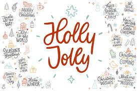 Download ticket counter stock vectors. Holly Jolly Christmas Set In Lettering On Yellow Images Creative Store