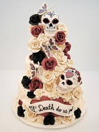 Skeleton Wedding Cake Toppers Day Of Gothic Wedding Cake Skull Wedding Cakes Sugar Skull Wedding