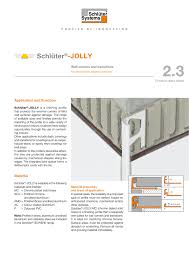 The jolly profile is designed to finish and protect tile edges on walls and countertops. 2 3 Schluter Jolly Product Data Sheet Pdf Manualzz