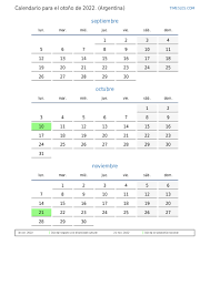 Feriados brasileiros, número da semana, selecionador de data, calculadora de dias para acabar, selecionador de data, data de cópia. Calendario Para El Otono 2022 Con Dias Festivos Para Argentina Imprimir Y Descargar Calendario