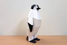 Make an origami 3d penguin by kawamura akira. Diy Penguin 3d Papercraft By Paper Amaze Thehungryjpeg Com