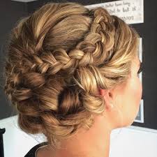 Twist two side braids over each other, then secure with tonal bobby pins. Soft Braided Updo With Braid And Side Swept Bun Lexie Hair And Make Up