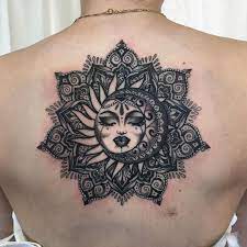 Sun Moon Mandala Tattoo C Tattoo Artist Shona Lynne Mandalatattoo Sun Tattoos Moon Tattoo Moon Tattoo Designs