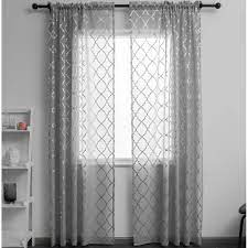Check spelling or type a new query. Amazon Com Gray And Silver Sheer Curtains Draperies Morrocan Metallic Print Rod Pocket 2 Panels 52 W X 96 L Grey Sliver Kitchen Dining