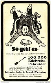 Original Werbung Anzeige 1910 Edelweiss Fahrrader Decker Ruckseite Fahrrad Fahrradkunst Fahrrad Kunst