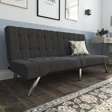 Compare prices on popular products in home furniture. Dhp Emily Convertible Tufted Futon Sofa Gray Linen Walmart Com Walmart Com