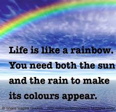 Life Is Like A Rainbow You Need Both The Sun And The Rain To Make It S Colours Appear The Best Collection Of Quo Love Quotes Funny Rainbow Quote Life Is Like