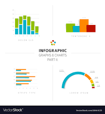 set of flat design infographic charts and graphs 2