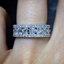 Custom Designed Thick Diamond Band With Three Rows Of Diamonds Anniversary Band Or Wedding Band Kim Cương