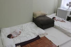 Sleeping For Twins Montessori On The Double Floor Bed Twins Room Bed