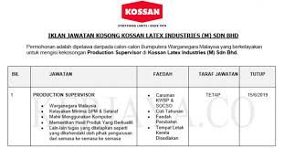There are 101 production supervisor suppliers, mainly located in asia. Jawatan Kosong Kilang Kossan Jawatan Kosong Kilang Vitagen Kapar
