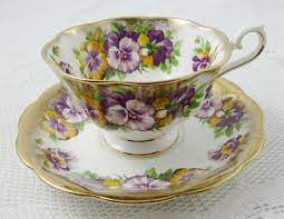 Royal Albert Tea Cup And Saucer Pansy Flower With Heavy Gold Gilt Vintage Bone China Tea Cup Tea Cups Antique Tea Cups Royal Albert Tea Cup