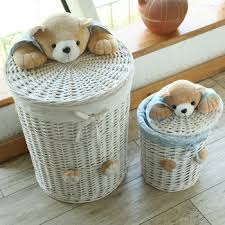 Use a wicker basket with a lid to corral remote controls, video game controllers and television accessories. Round Wicker Basket Organizer For Toys Clothes Neatening Small Large Wicker Storage Baskets Wicker Laundry Basket With Dog Lids Buy At The Price Of 69 99 In Aliexpress Com Imall Com