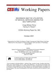 Dave arnold (r), gebhard spent 25 years working in the insurance field. Insurance And The Utilization Of Medical Services Among The Self Employed Publication Cesifo