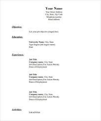 A resume is an important document that features a brief description of an employment seeker's basic information, skills, capabilities, achievements, and previous work experiences. Free Resume Templates Blank Blank Freeresumetemplates Resume Templates Free Printable Resume Downloadable Resume Template Basic Resume