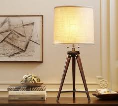 Blackened bronze floor lamp seeded glass. Gibson Tripod Table Lamp Pottery Barn