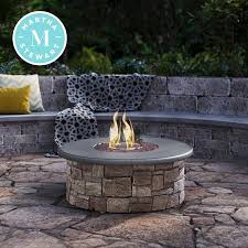 This portable fire pit comes complete with a one piece dome spark screen with high heat paint. Fire Sense Sawyer Driftwood Rectangle Aluminum Propane Gas Fire Pit Accuweather Shop