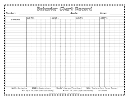 Monthly Behavior Chart Template For Teachers Iamfree Club