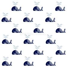 Seamless Pattern With Cute Whales Stock Vector Illustration Of Textile Baby 125889719