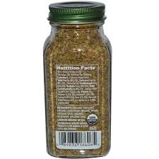 Organic red chilis, organic maltodextrin, organic paprika, sea salt, organic garlic, organic onion, organic potato starch, organic coriander, organic cumin, silicon. Simply Organic Italian Seasoning