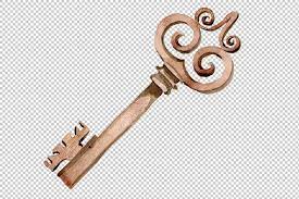 Watercolor Vintage Old Keys Png Set Old Keys Retro Illustration Key