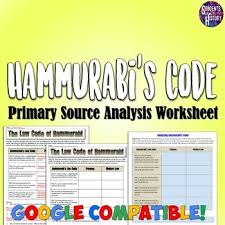 Hammurabi S Code Analysis Worksheet In 2020 History Teaching Resources World History Teaching Social Studies Classroom