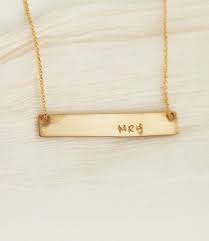 Bridal Shower Gift For Her Mrs Necklace Gold Bar Necklace Mr And Mrs Future Mrs Anniversary Gift Bri Bar Necklace Mrs Necklace Bride Jewellery