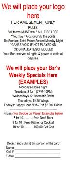 Each participant should circle the team they think will win each game, they should also write down what they think will be the total number of points scored in the monday night football. Bar Parlay Cards Printable Parlay Cards