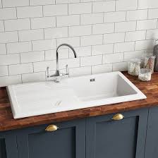 6 or 12 month special financing available. Butler Rose 1 Bowl White Ceramic Kitchen Sink Waste Kit With Reversible Drainer 1010 X 510mm Tap Warehouse