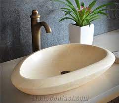 Luxurious polished marble bathroom vessel sink (19.5), oval canoe shape, 100% natural stone and hand carved (gray marble stone). Egyptian Beige Marble Vessel Sink Natural Stone Basin Bathroom Sinks Wash Bowls From China Stonecontact Com