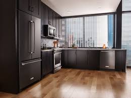 Black And Stainless Steel Refrigerator Kitchen Appliance Color Trends 2016 Modern Kitchen Interiors Kitchen Interior Slate Kitchen