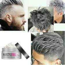 Silver Grey Wax Hair Mud Water Gel Hair Modelling Product Pomade Hair Mud Clay Long Lasting Random Styling Stereotype Hair White Hair Men Hair Pomade Hair Gel