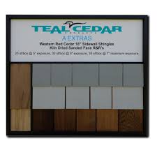 Miller shingle 18 inch rebutted and rejointed (r&r) natural groove cedar sidewall shingles 1/2 square carton. Teal A Extras B Clears Capital Forest Products