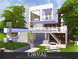 Orval Is A Modern House For A Middle Sim Family Found In Tsr Category Sims 4 Residential Lots Sims House Modern Minecraft Houses The Sims 4 Lots