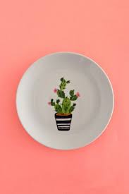 Template Design Kaktus Tabak Ile Tarzini Ve Sikligini Tamamla Modayi Kesfet Birbirinden Guzel Mutfak Mo Pottery Painting Designs Ceramic Art Sculpture Plates