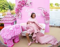 From Miami Vibes To A Flowered Food Truck This Baby Shower Was Over The Top And Absolutely Spectacu Pink Baby Shower Pink Baby Shower Cake Pastel Baby Shower