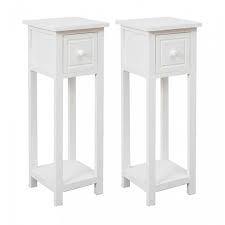 Pair Of Telephone Tables With Drawer White Small Bedside Table Pair Of Bedside Tables Slim Side Table