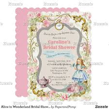 Alice In Wonderland Bridal Shower Invitation Zazzle Com Trendy Baby Shower Invitations Tea Party Baby Shower Alice In Wonderland Invitations