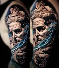 One more fresh idea is to ink a realistic hourglass tattoo with trees of life inside on your arm. Zeus Tattoos Meanings Tattoo Designs Ideas