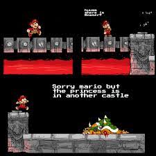 no princess but battered bowser | But Our Princess is in Another Castle! |  Know Your Meme