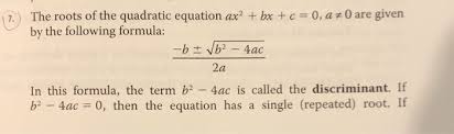 Solved The Roots Of The Quadratic Equation Ax2 Bx C Chegg Com