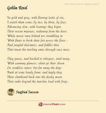 The goblin is a weapon appearing in watch dogs. Goblin Revel Poem By Siegfried Sassoon