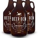 The Beer Den Growler Is A 64 Ounce One Half Gallon Glass Jug That We Fill With Beer Fresh To Order Right Here At Lowes Foods O Beer Glass Jug Whiskey Bottle