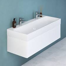 Camargue Cube Waschtisch 49 X 120 Cm 2 Hahnlocher Mineralguss Weiss 278 Euro Mineralguss Waschtisch Waschtisch 120 Cm Waschtisch