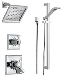 Explore a wide range of the best shower wand on besides good quality brands, you'll also find plenty of discounts when you shop for shower wand. Delta Dss Dryden 1701 Chrome Monitor 17 Series Dual Function Pressure Balanced Shower System With Integrated Volume Control Shower Head And Hand Shower Includes Rough In Valves Faucet Com