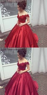 Chic Off Shoulder Prom Party Dresses Dreamy Evening Gowns With Appliques Fashion Formal Party Gowns Burgundy Prom Dress Prom Dresses Ball Gown Prom Dresses